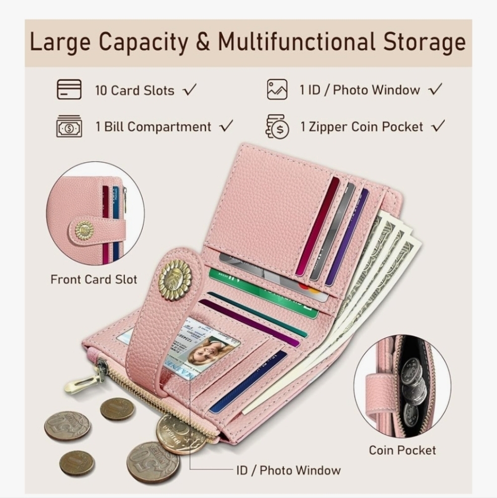 Pink RFID-Blocking Wallet - Picture 4 of 6